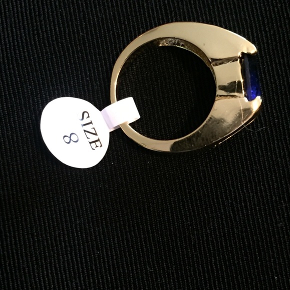 Men’s Sapphire Ring with CZ SZ 8 - Picture 2 of 4